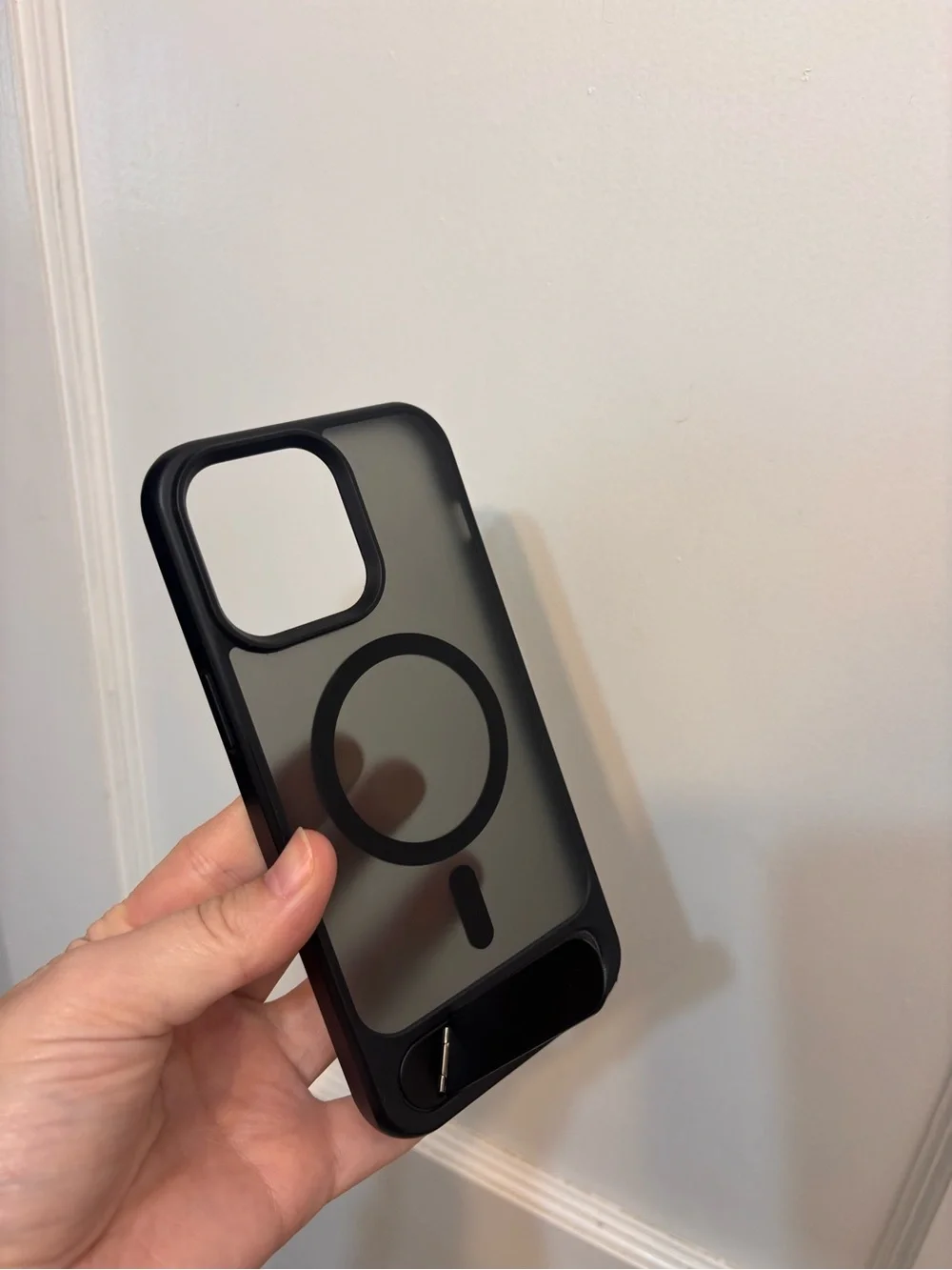 iPhone 14 Pro Max Black Phone Case with Magnetic Ring and Kickstand